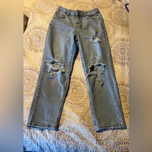 Distressed Blue Jeans